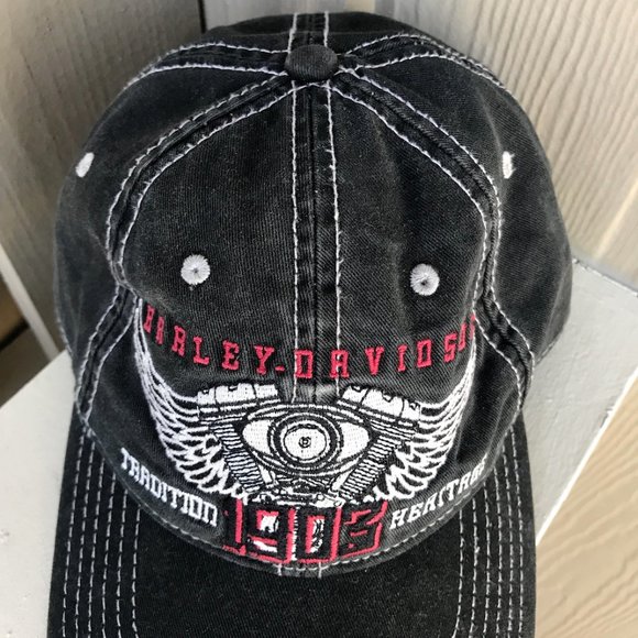 HD Harley Davidson Winged Engine 1903 Baseball Hat - Picture 2 of 12
